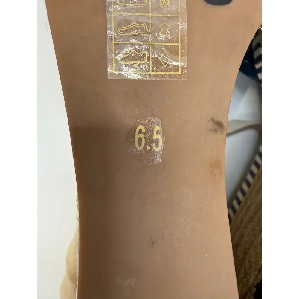 TORY BURCH DANDY Espadrille Platform SZ 6.5M Blue Jean Ankle Wrap Sandals - Picture 13 of 13